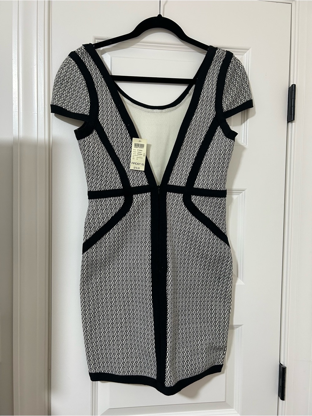 Black and White Panelled Mini Dress - Picture 2 of 3